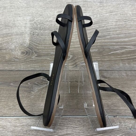 Tkees Mia Napa Women’s Sz 8/EU 39 Black Leather Strappy Toe Loop Sandals - Picture 9 of 11